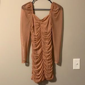 Rue 21 Pink Ruched Off Shoulder Dress, Size Small
